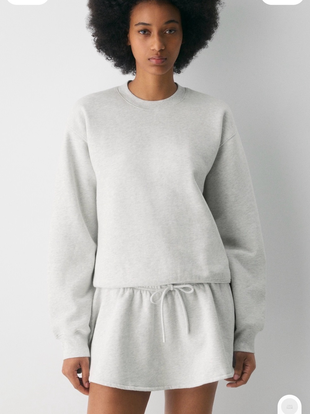 Aritzia Mega flutter skirt in heather chrome